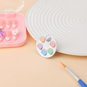 Paquete de 4 Mini Paletas para Decoración de Uñas, Bandeja Mezcladora Portátil de Acero Inoxidable para Manicura, para Salón y Viajes - Product Image 4