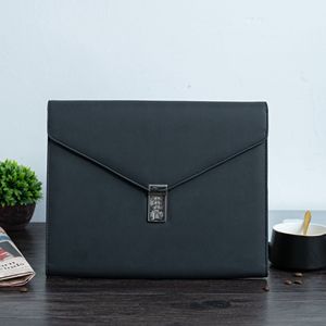 Kinh Doanh PU Da Tri-Fold Phong Bì Padfolio Danh Mục Đầu Tư Dây Kéo Tài Liệu Thư Mục Tập Tin Với Mật Khẩu Khóa - Product Image 3