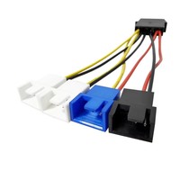 Hub de Velocidad para Ventiladores de 4 Puertos, Divisor de Ventiladores Molex de 4 Pines a 3/4 Pines, Interruptor de 3 Velocidades, Regulación de Voltaje de 5V/7V/12V para Refrigeración de PC de Escritorio