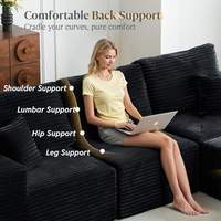 Luxuriöses PU-Modulares L-förmiges Sofa-Set mit Hochdichteschaumstoff und Rutschfestem Design, Keine Montage Erforderlich, 4-Sitzer