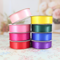 Pita Satin Poliester 100% Berkualitas Tinggi Grosir 4cm Dua Sisi untuk Bunga Awet, Kemasan Kado Pernikahan, Dekorasi Bunga