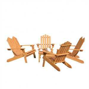 Ensemble de salon de jardin en bois d'acacia massif naturel, 4 places, mobilier d'extérieur au design élégant, résistant aux intempéries - Product Image 1