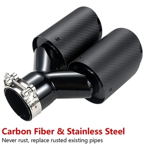 2.5 "Entrée 4" Sortie 9 "Longueur totale Finition enduite de poudre noire Embouts d'échappement universels en acier inoxydable - Product Image 3