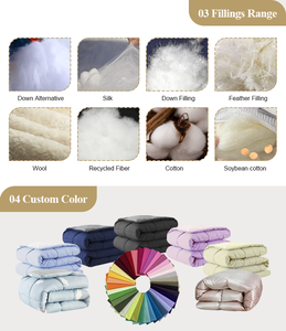 Qualité hôtelière Confort 100% coton Toutes saisons Couettes respirantes matelassées <span class=keywords><strong>et</strong></span> couettes <span class=keywords><strong>en</strong></span> <span class=keywords><strong>duvet</strong></span> Couette <span class=keywords><strong>de</strong></span> fabrication lourde - Product Image 4