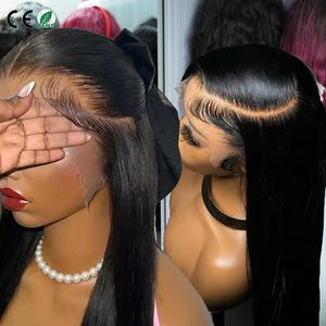 Peluca de Cabello Humano Indio Virgen con Frente de Encaje HD 13*6, Cutícula Alineada, 100% Sin Pegamento, Transparente y Personalizable para Mujeres Negras - Product Image 1