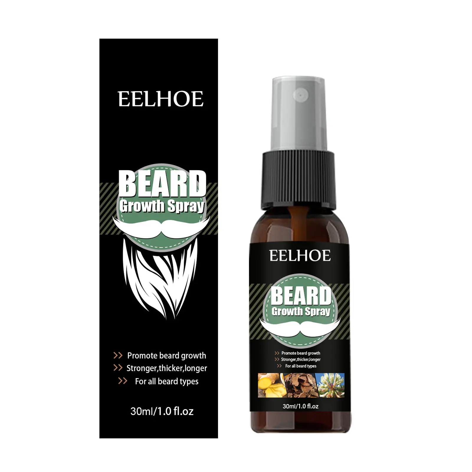EELHOE Beard growth spray nourishing moisturizing spray beard care promoting beard growth dense