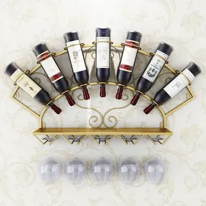 בר בסגנון אירופאי קיר תליית creative מינימליסטי קיר תלייה דקורטיבי קישוטי תצוגת יצוק ברזל יין rack יין בקבוק