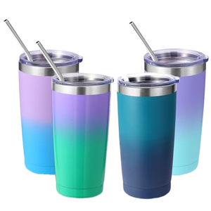 Gobelet isotherme <span class=keywords><strong>à</strong></span> double paroi en acier inoxydable ombré de 20 oz pour le café, idéal pour les voyages et la rentrée scolaire (vente en gros) - Product Image 1