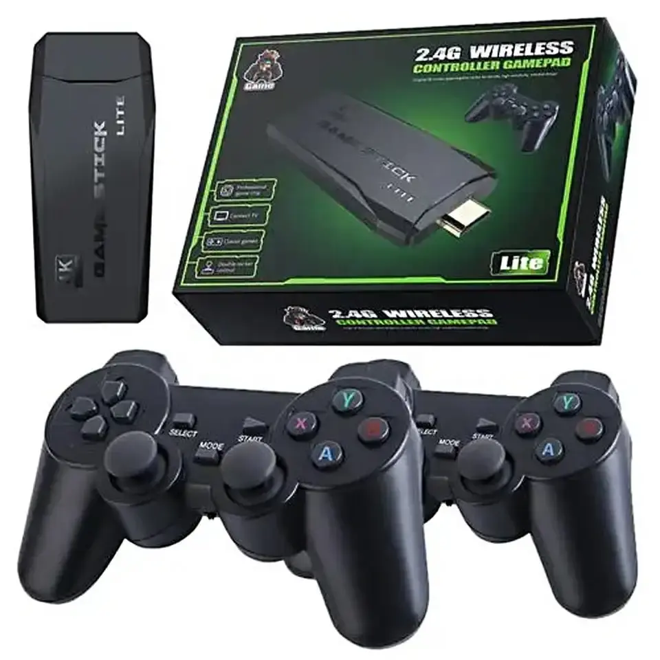 M8 Game Stick Lite 4K Console de jeu rétro intégrée 20000 jeux 2.4G sans fil pour manette sans fil PS1 GBA pour enfants