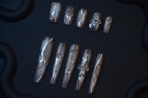 <span class=keywords><strong>Faux</strong></span> <span class=keywords><strong>ongles</strong></span> longs de luxe en acrylique recyclé, forme amande, couverture complète, design français, sans danger pour la nature, vente en gros pour les doigts - Product Image 5