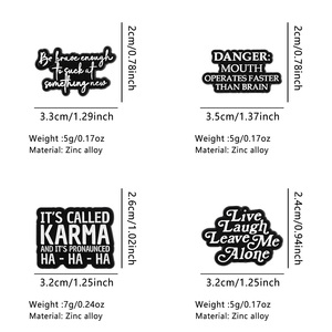 Spilla in metallo smaltato 3D con citazioni 'Live Laugh Leave Me Alone' per zaini, borse da donna, cartelle, accessori gioiello e regali - Product Image 2