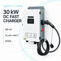 Chargeur DC CCS2 30 kW à double pistolet, charge rapide, OCPP 1.6J, RFID, IP54, pour flotte, dépôt, commercial, borne de recharge, écran tactile, paiement QR, compteur d'énergie