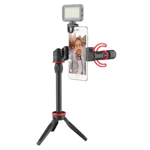 BOYA BY-VG350 האולטימטיבי Smartphone וידאו ערכת BY-MM1 + Shotgun מיקרופון LED-אור + וידאו מיקרופון + מיני חצובה עבור vlogging