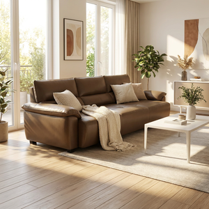 Canapé-<span class=keywords><strong>lit</strong></span> modulaire multifonctionnel rétractable en cuir avec télécommande électrique, style minimaliste <span class=keywords><strong>italien</strong></span>, pour salon - Product Image 2