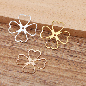 Acessórios de Ornamentação DIY Material Artesanal Peça de Flor de Cobre 22mm4 Coração Pêssego (09346) - Product Image 4
