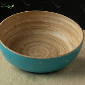 Fournisseur de vaisselle Ensemble de salle à manger avec logo personnalisé Turquoise Essence Bol en bambou pour restaurant/hôtel du Viet Nam - Product Image 3