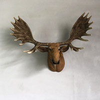 Ornement mural suspendu en forme de cerf artificiel (élk, mousse, sika, cerf porte-bonheur) pour décoration murale de ferme et de complexe hôtelier, vente en gros