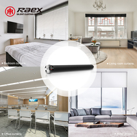 Persianas Tubulares de Doble Capa Motorizadas Inteligentes 2.4g Negras para Ventanas de Mesa con Control Wifi, Obturador Central Tuya 2.4g