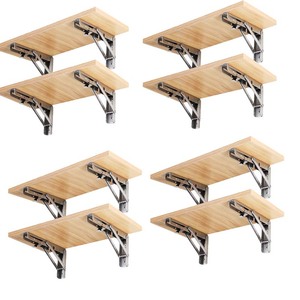 Staffa da tavolo da banco per impieghi gravosi per ripiani pieghevoli staffe per mensole pieghevoli regolabili in acciaio inossidabile in ghisa - Product Image 1