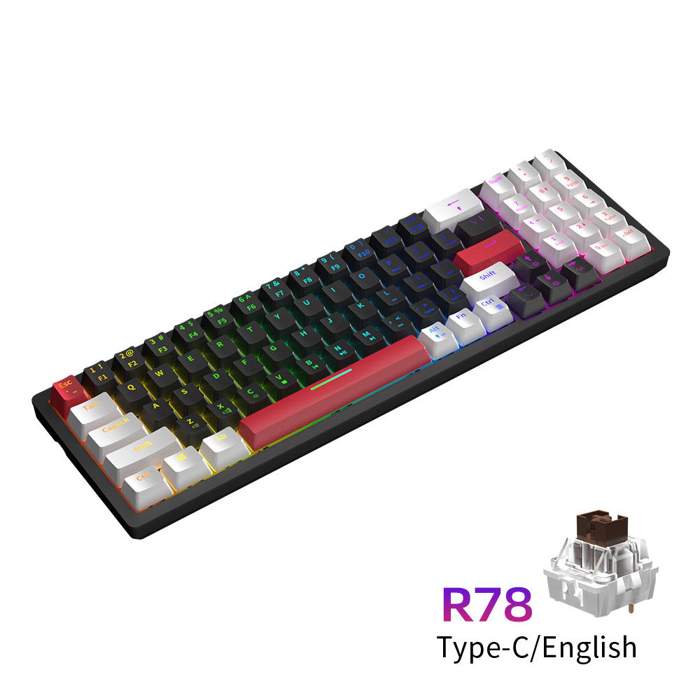 78 Keys/Black and White [Wired] Mixed Light-Tea Shaft