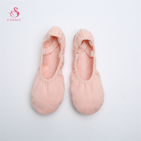 Chaussons de danse en toile souple avec semelle fendue en daim pour enfants et femmes – Chaussons de ballet élastiques sans lacets