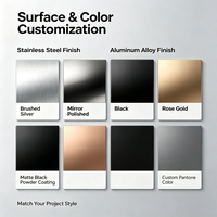 Balustre en verre sans cadre personnalisable en acier inoxydable, garde-corps moderne pour escalier de villa