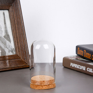 Dôme rond <span class=keywords><strong>de</strong></span> haute qualité 6*8cm forme <span class=keywords><strong>de</strong></span> boule fleur immortalisée cadeaux décoration verre affichage cloche pot avec Base en liège - Product Image 6
