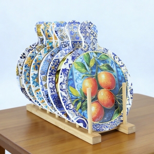 <span class=keywords><strong>Sottopentola</strong></span> <span class=keywords><strong>in</strong></span> <span class=keywords><strong>ceramica</strong></span> stampata 3D con manico e base <span class=keywords><strong>in</strong></span> sughero, all'ingrosso OEM, per pentole calde - Product Image 6