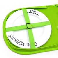 6 pièces déjeuner fourchette couteau cuillère pique-nique argenterie Kit d'ustensiles voyage extérieur vaisselle couverts et assiette ensemble avec sac de transport
