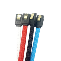 Kabel Data HDD SDD lurus 6Gbps, kabel kepang nilon SATA 3.0 dengan kait pengunci untuk SATA HDD, SSD, Driver CD