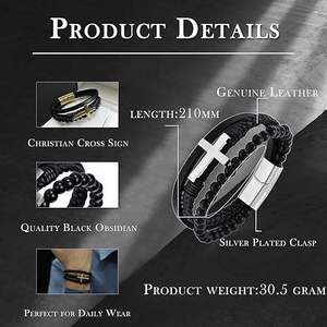 Fashion Jewelry <b>Bracelet</b> Bangle For Women Fine Jewelry <b>Bracelet</b> Bangle Stainless Steel Jewelry <b>Bracelet</b> Jewellery <b>Leather</b> Cross - Product Image 3