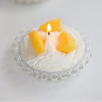 Bougie parfumée artisanale au parfum de gâteau aux fruits, en cire de soja, design dessert, décoration framboise mangue, pour décoration intérieure, boutique de cadeaux, OEM personnalisé