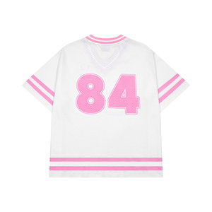 Camiseta Deportiva <span class=keywords><strong>de</strong></span> Manga Corta en Jersey Rosa Lechoso, Tejido <span class=keywords><strong>de</strong></span> Malla Ligero, Estilo Urbano Deportivo <span class=keywords><strong>de</strong></span> Bad Rabbit Club - Product Image 2