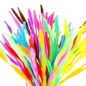 Wholesale Curly diy art supplies creativity chenille stem cure pipe cleaners colorful bump chenille stem for diy craft making