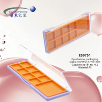 Palette de fards à paupières vide à 9 compartiments, couvercle transparent de haute qualité, carrée, en PS recyclable, conteneur professionnel pour fards à paupières et poudres lâches