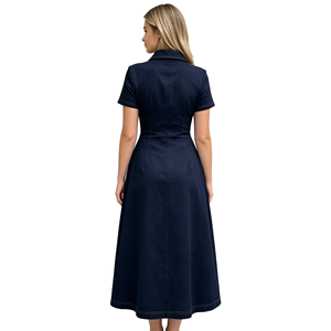Robe longue A&J ODM en satin à taille naturelle et basque, col rond, sans manches, vert foncé, pour soirée, invitée de mariage, formelle, automne - Product Image 2