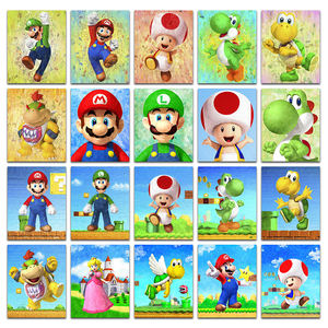 Meian all'ingrosso personalizzato formato 5D pittura di cristallo diamante cartone animato Mario rotondo per <span class=keywords><strong>BTS</strong></span> dipinto a mano tela <span class=keywords><strong>Poster</strong></span> pittura diamante - Product Image 2