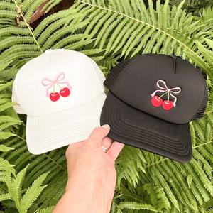2025 <span class=keywords><strong>Coqueta</strong></span> Sweet Cherry Bow gorra de béisbol moda verano al aire libre playa camionero sombrero - Product Image 1