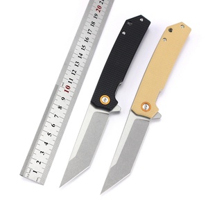 Couteau de poche personnalisable de qualité OEM, marque HK, lame pliante en acier à haute teneur en carbone ultra-affûtée, manche en aluminium, 20 cm, camping, randonnée - Product Image 1