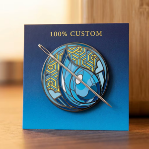 No MOQ OEM ODM Custom Sci-Fi Water Drop Enamel <b>Pin</b> Magnet NEEDLE MINDER Glitter Iridescent <b>Badge</b> Cross Stitch - Product Image 1