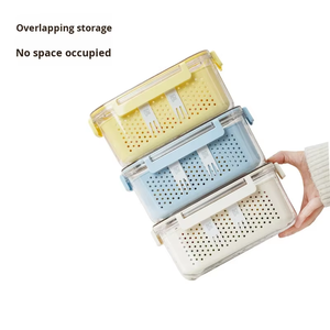 ANYA 2026 - Recipiente <span class=keywords><strong>de</strong></span> Almacenamiento <span class=keywords><strong>de</strong></span> Plástico para Refrigerador <span class=keywords><strong>de</strong></span> Cocina, <span class=keywords><strong>con</strong></span> Sello <span class=keywords><strong>de</strong></span> Grado Alimenticio, Organizador <span class=keywords><strong>de</strong></span> Frutas y Verduras <span class=keywords><strong>con</strong></span> Cesta <span class=keywords><strong>de</strong></span> Drenaje - Product Image 2