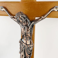Croix en bois catholique de grande taille, couleur cuivre, en alliage, pour la décoration murale de l'église, fabrication chinoise, prix bas