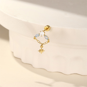 Pendientes de Plata 925 con Borla, Corazón y Ópalo, Diseño Moderno y Plano para Mujer - Product Image 4