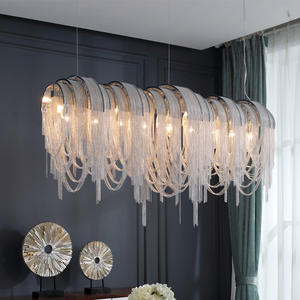 अनुकूलन आयताकार नरम फिटिंग एल्यूमीनियम श्रृंखला व्यक्तित्व कलात्मक झालरदार मौलिकता आधुनिक लटकन झूमर - Product Image 1