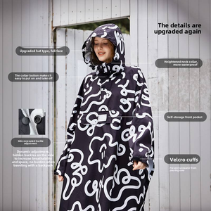 Imperméable à capuche imperméable et poche, imperméable pour <span class=keywords><strong>femme</strong></span>, randonnée en plein air, camping, équipement de pluie léger, coupe-vent et durable - Product Image 4