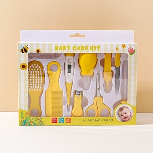 Kit de soins pour bébé en silicone, 10 pièces, sans BPA, ensemble de sécurité, peigne, brosse, coupe-ongles, <span class=keywords><strong>ciseaux</strong></span>, aspirateur nasal, soins pour nourrissons - Product Image 4