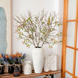 Fleurs artificielles Zoya Loquat Branch en PVC rose et orange pour décoration intérieure, bouquet de mariage CallaFloral - Product Image 1