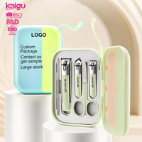 Juego de Cortaúñas Portátil Ecológico Antisalpicaduras, Juego de Herramientas de Manicura de Acero Inoxidable, Cortador de Uñas con Caja de Regalo