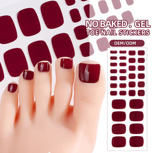 สติ๊กเกอร์ติดเล็บเท้าเจลแบบไม่ต้องอบ  ผลิตภัณฑ์ใหม่  สำหรับตกแต่งเล็บเท้า  ไม่ต้องใช้แสงยูวี - Product Image 4