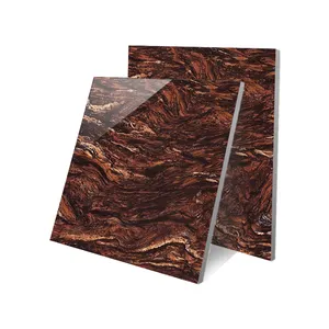 China Glossy Dark Red Glazed Marble Price 600x600mm Porcelain Polished Ceramic Floor Tiles 60x60 Impression Marble Ceramic Tiles